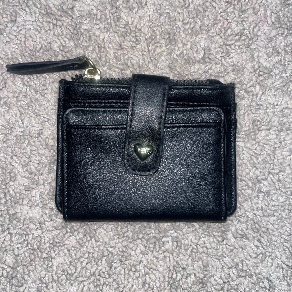 Juicy Couture Black Leather Card Holder w/ Gold Hardware